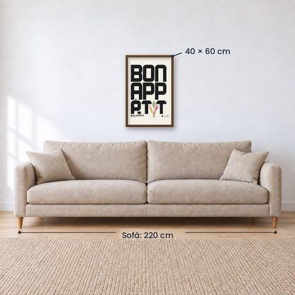 Cuadro Decorativo Typography, Bon Appetit
