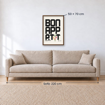 Cuadro Decorativo Typography, Bon Appetit