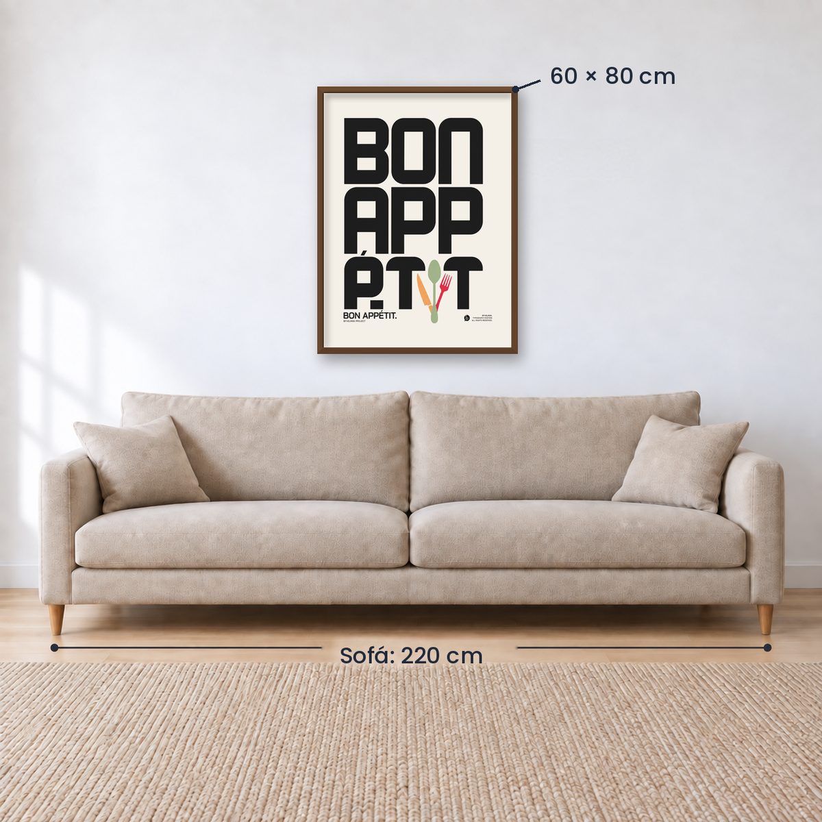 Cuadro Decorativo Typography, Bon Appetit
