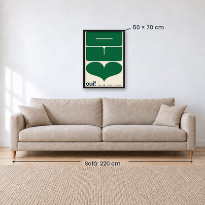 Cuadro Decorativo Typography, Oui Verde