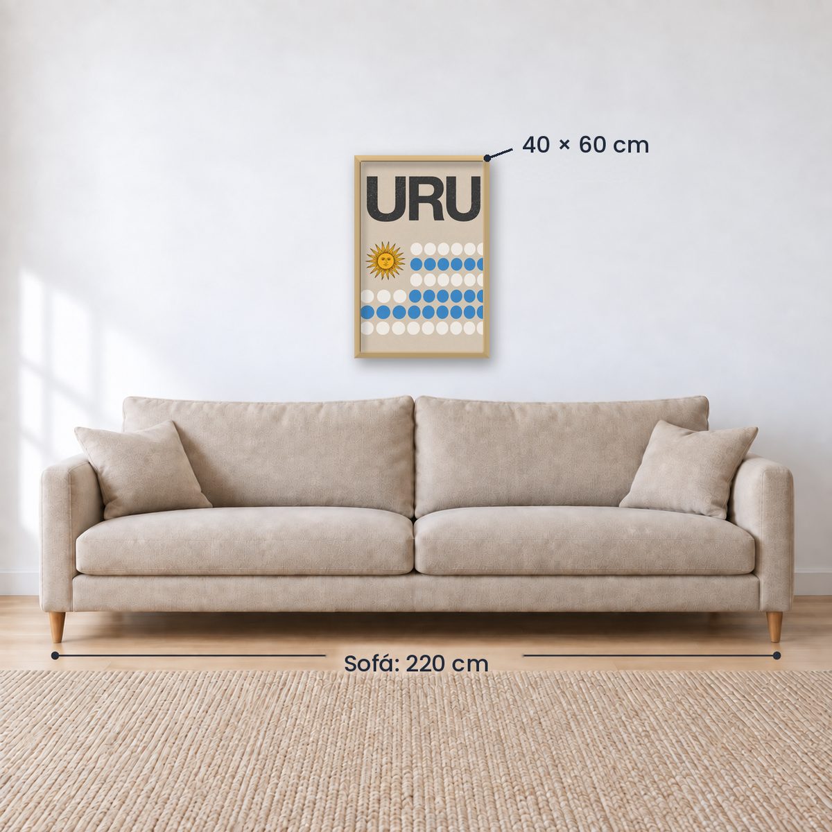 Cuadro Decorativo Uruguay Bandera