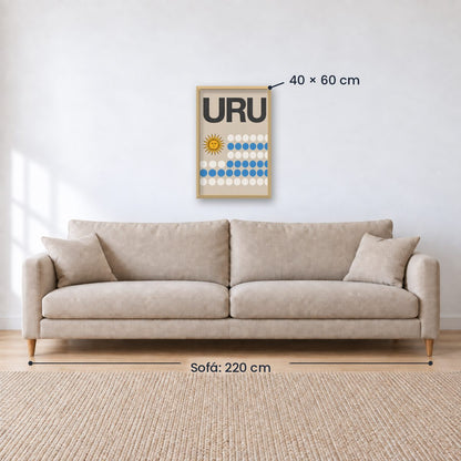 Cuadro Decorativo Uruguay Bandera
