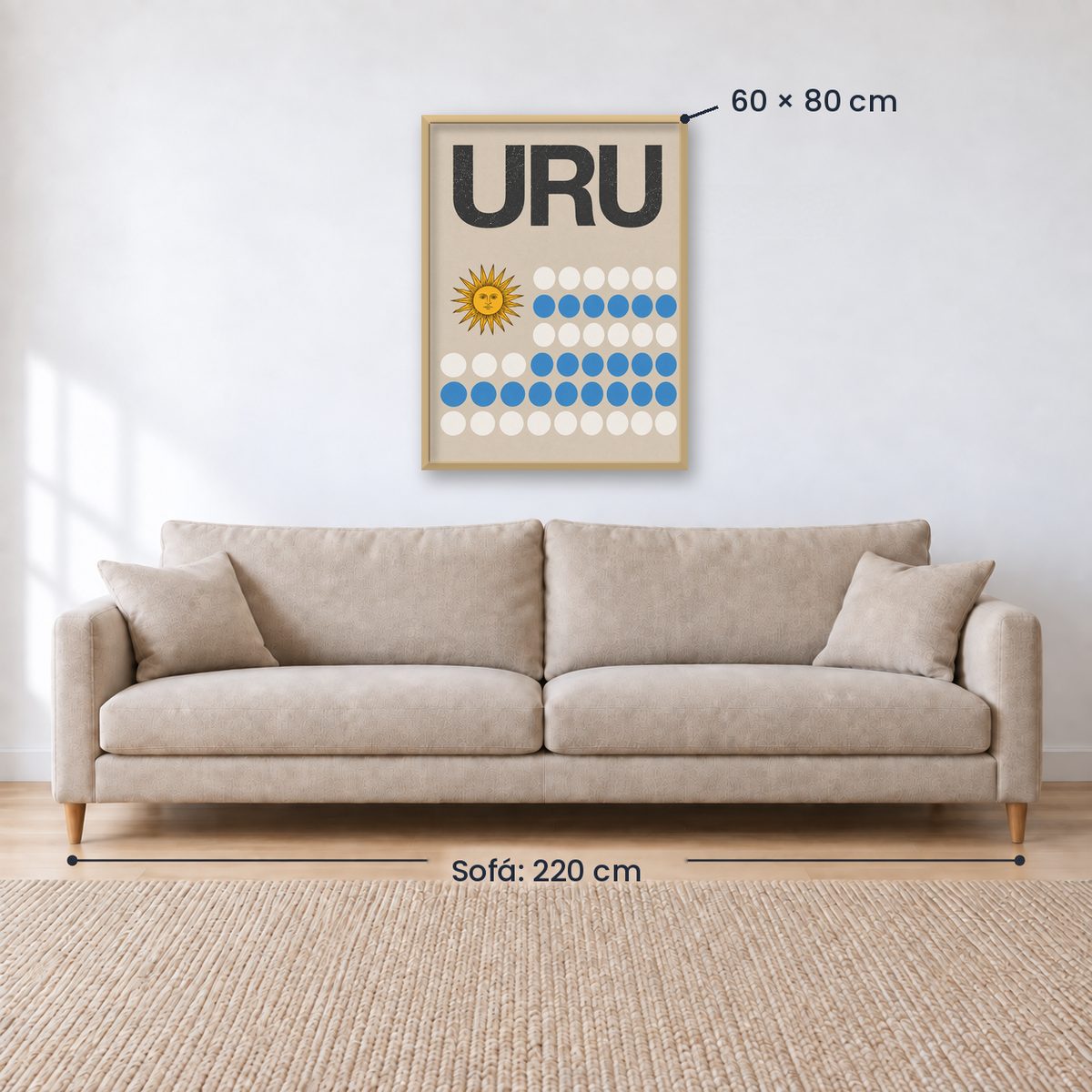 Cuadro Decorativo Uruguay Bandera