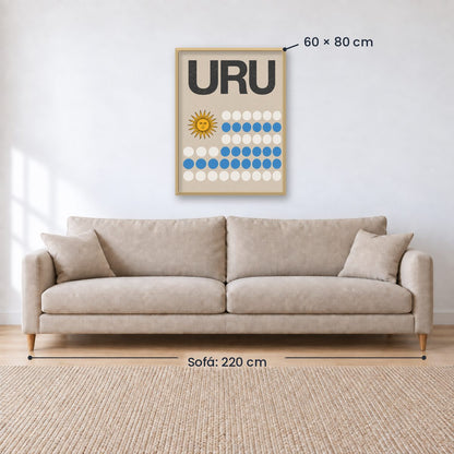 Cuadro Decorativo Uruguay Bandera