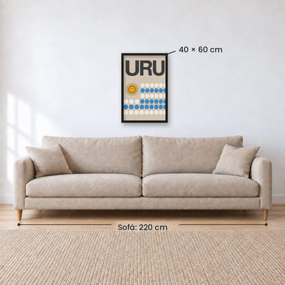 Cuadro Decorativo Uruguay Bandera