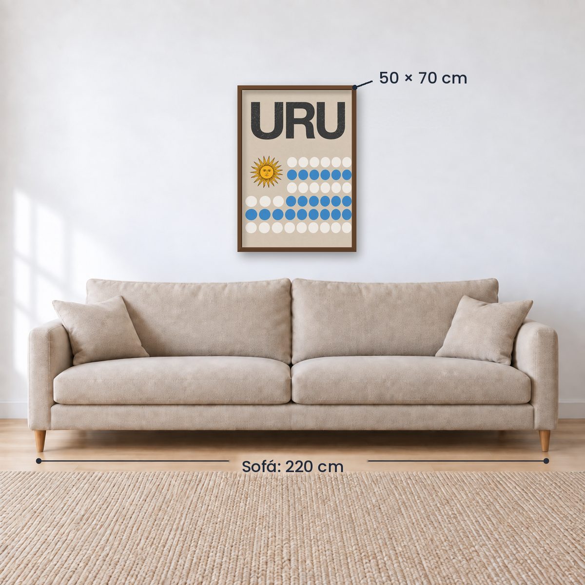 Cuadro Decorativo Uruguay Bandera