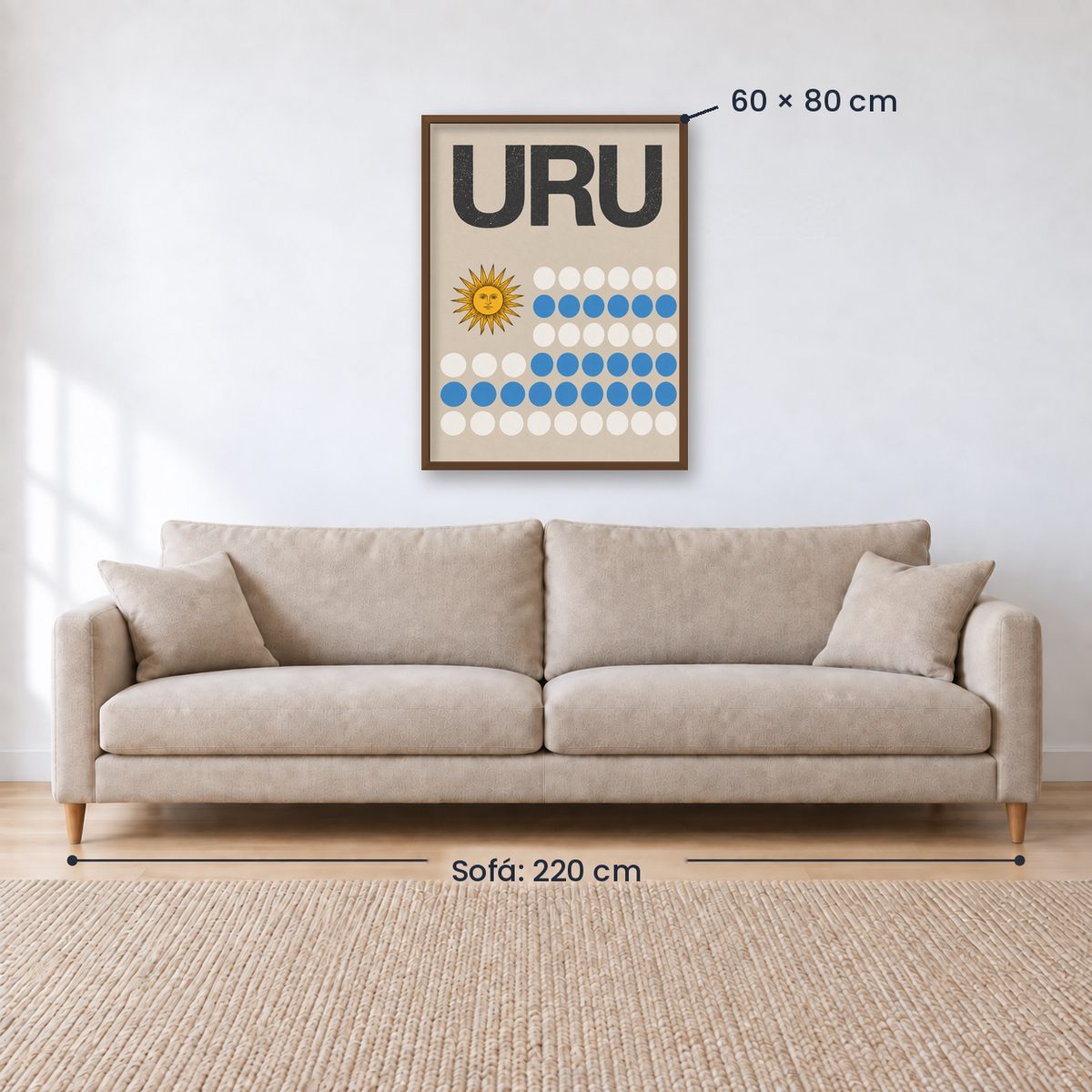 Cuadro Decorativo Uruguay Bandera