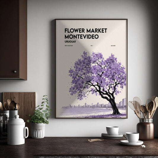 Cuadro Decorativo Uruguay Flower Market Montevideo Árbol