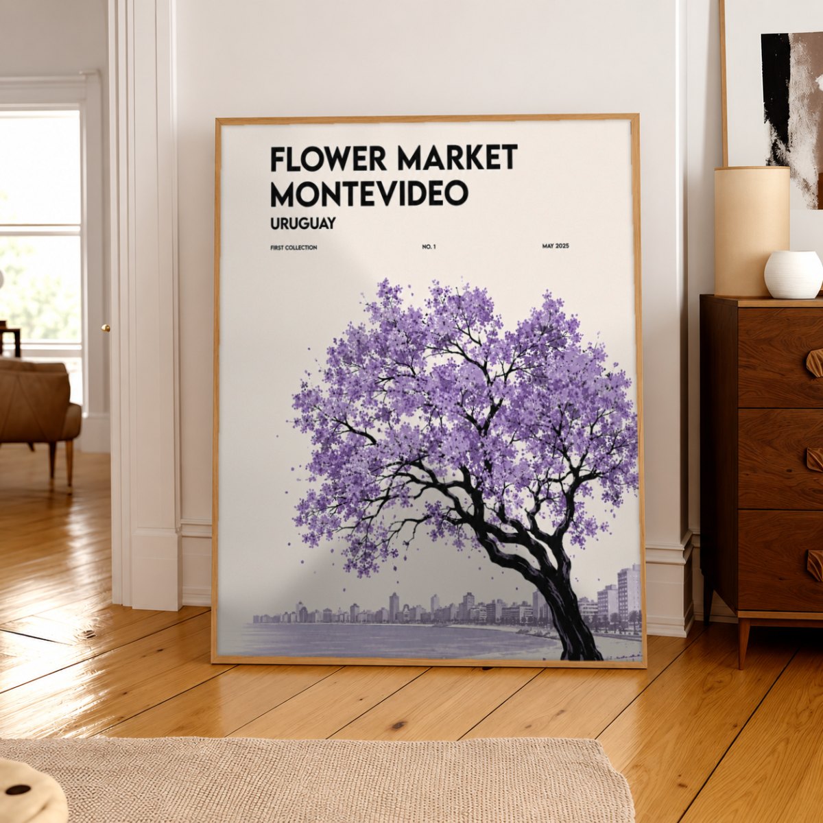 Cuadro Decorativo Uruguay Flower Market Montevideo Árbol