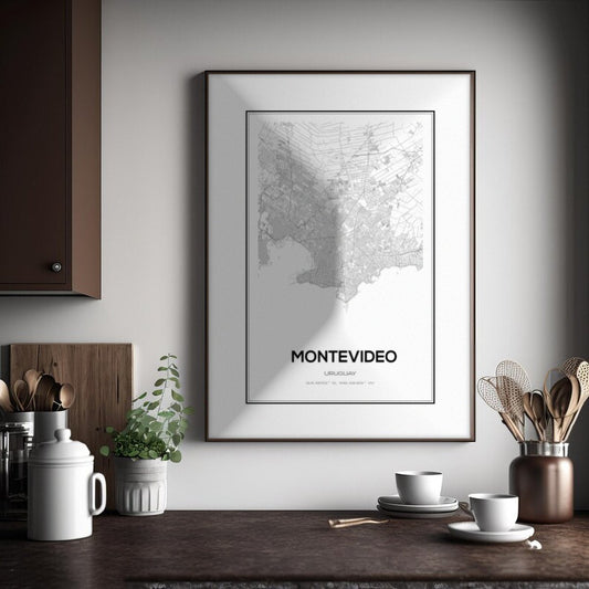 Cuadro Decorativo Uruguay Mapa Montevideo