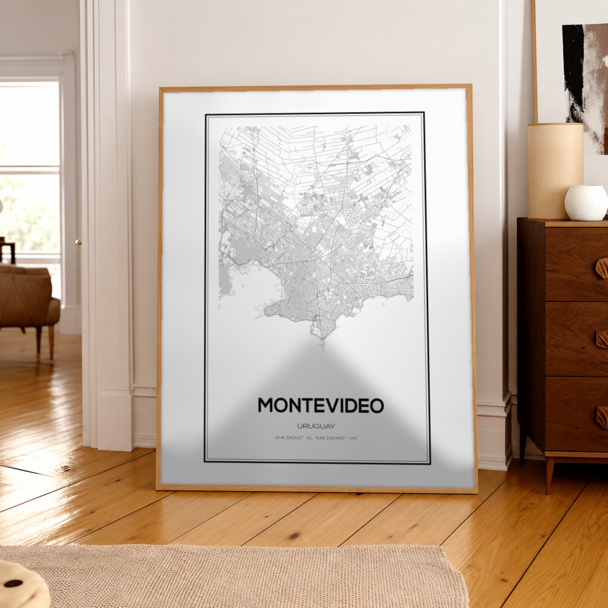Cuadro Decorativo Uruguay Mapa Montevideo