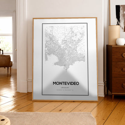 Cuadro Decorativo Uruguay Mapa Montevideo