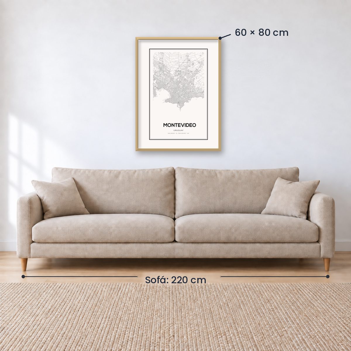Cuadro Decorativo Uruguay Mapa Montevideo
