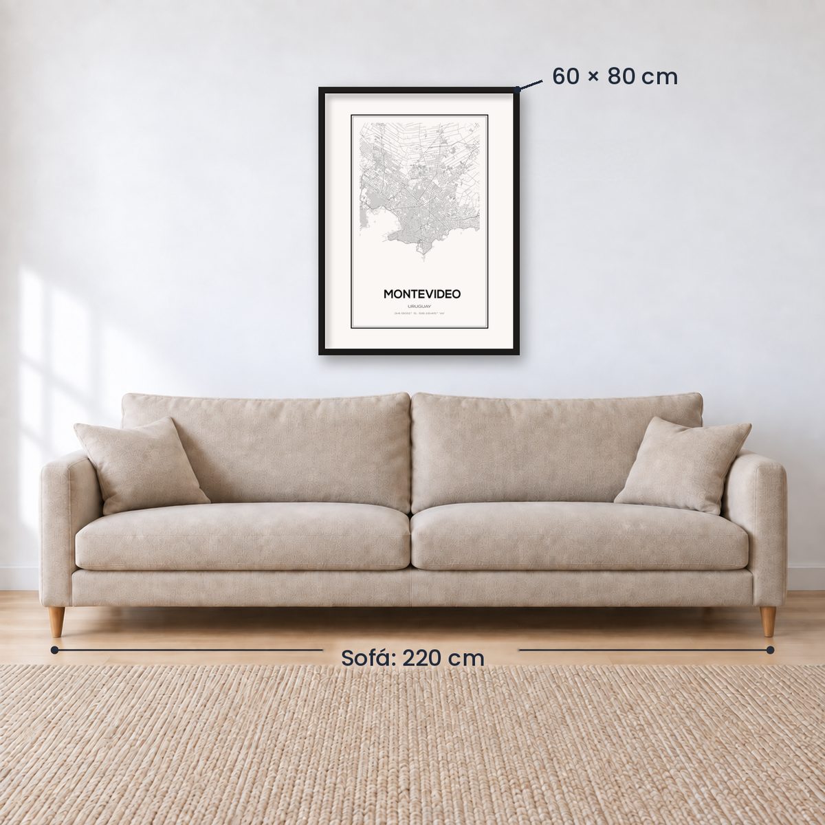 Cuadro Decorativo Uruguay Mapa Montevideo