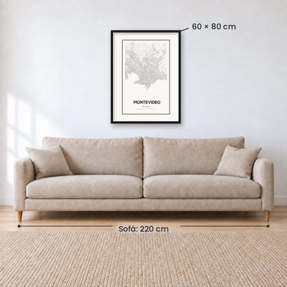 Cuadro Decorativo Uruguay Mapa Montevideo