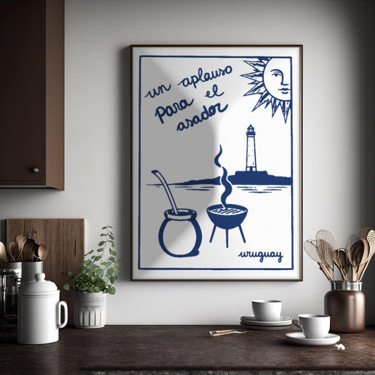 Cuadro Decorativo Uruguay Un aplauso para el asador