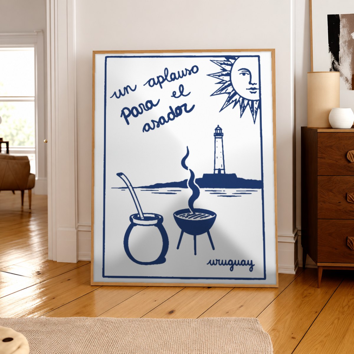 Cuadro Decorativo Uruguay Un aplauso para el asador