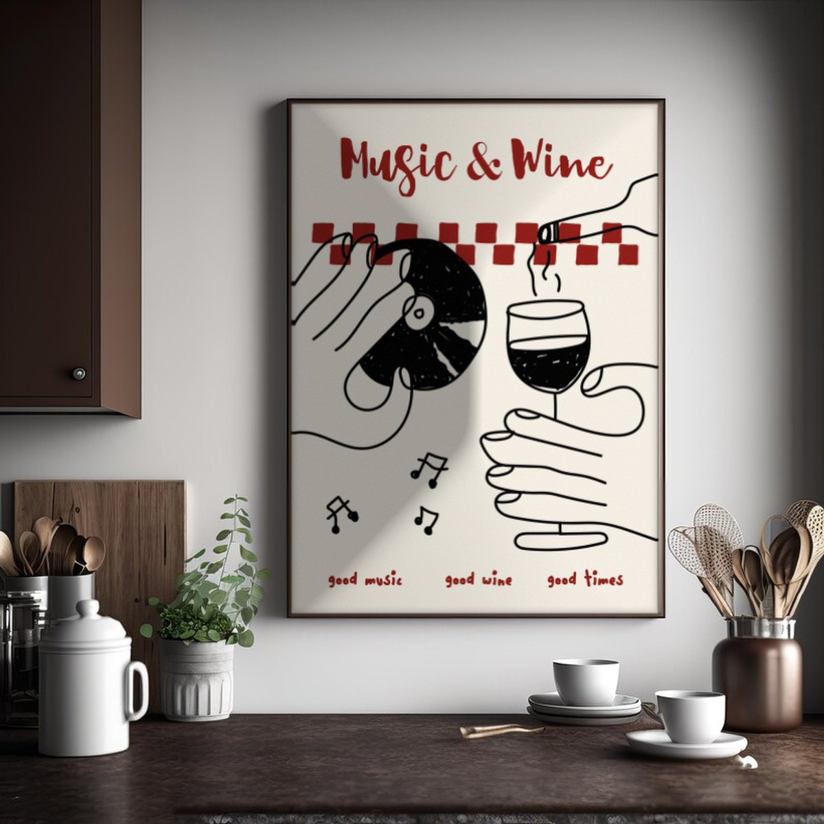 Cuadro Individual Vino, Música, The Bar Wall XIV