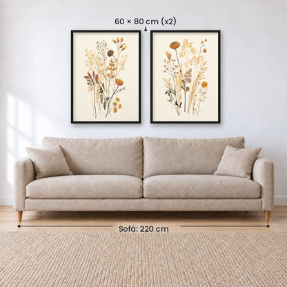 Set x2 Cuadros Botánicos, Plantas, Botanic Vibes XXIX