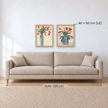 Set x2 Cuadros Botánicos, Plantas, Botanic Vibes XXX
