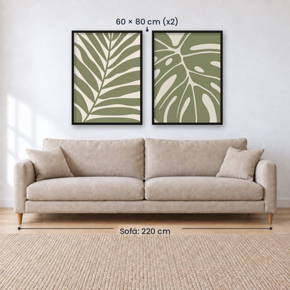 Set x2 Cuadros Botánicos, Plantas, Botanic Vibes XXXIII