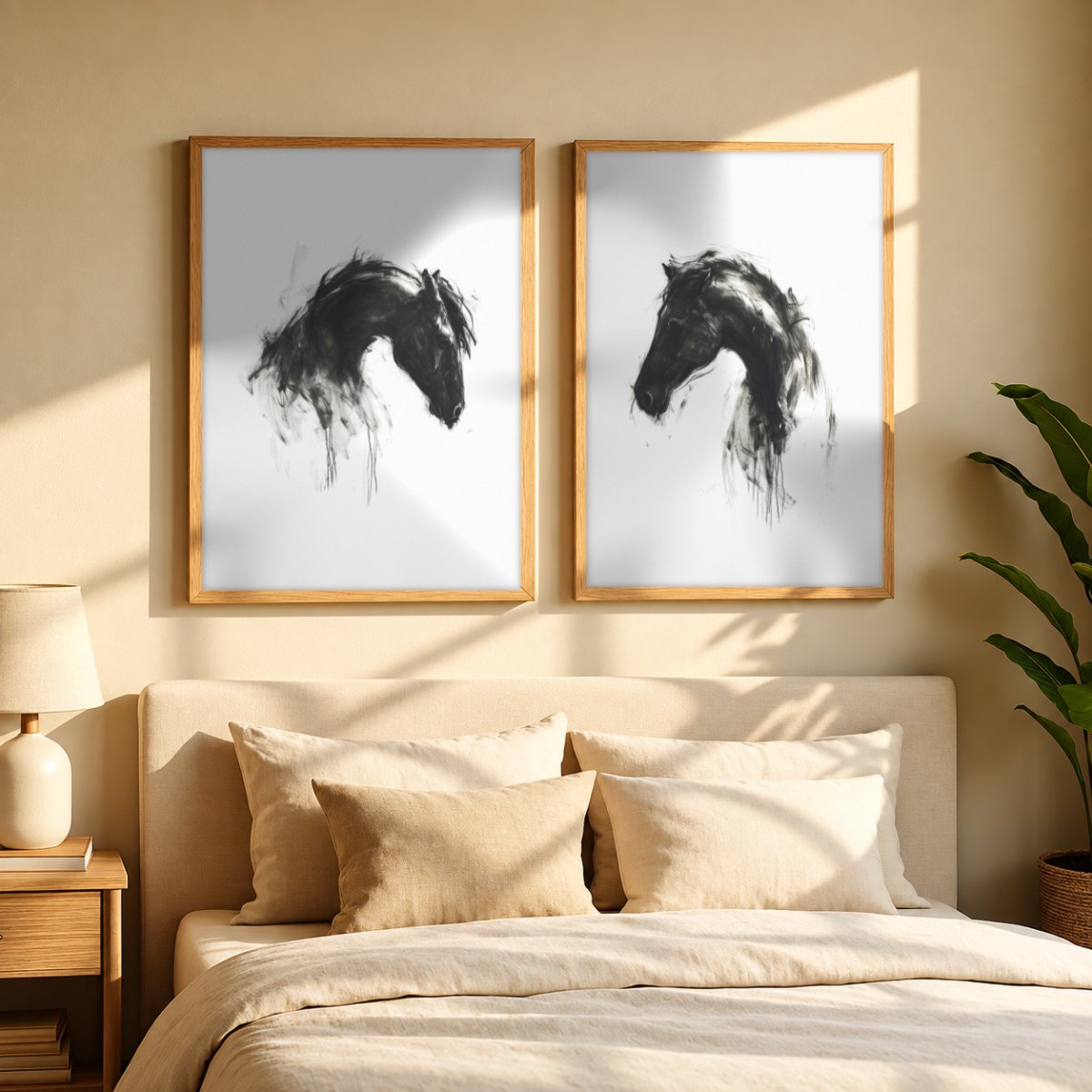 Set x2 Cuadros Decorativos Caballos, Amantes de los Caballos XIX