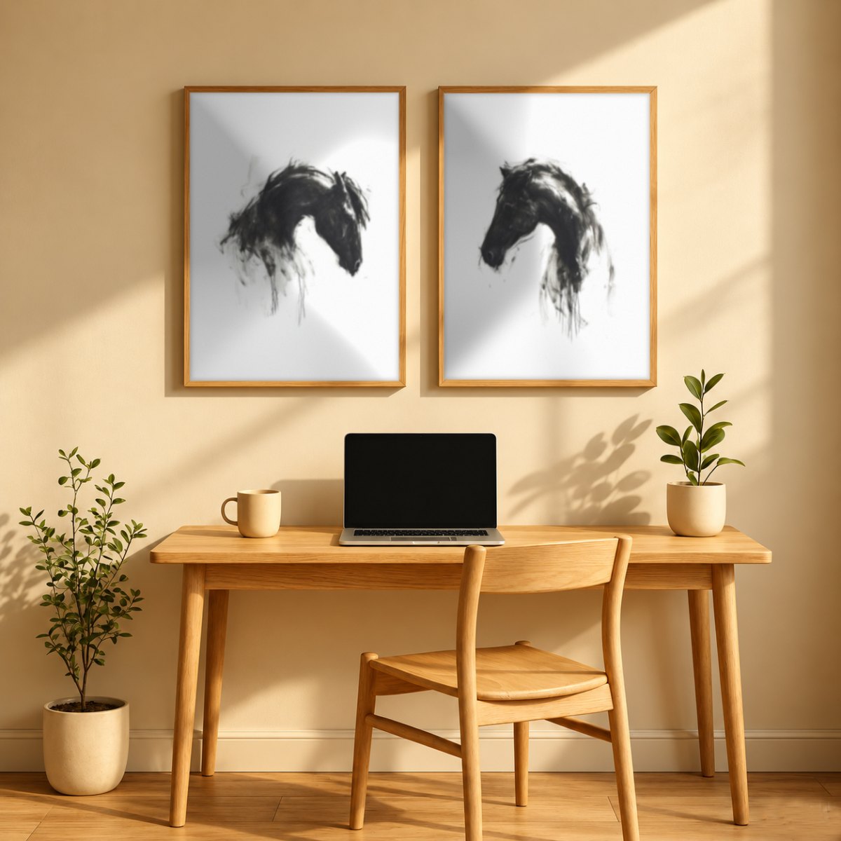Set x2 Cuadros Decorativos Caballos, Amantes de los Caballos XIX