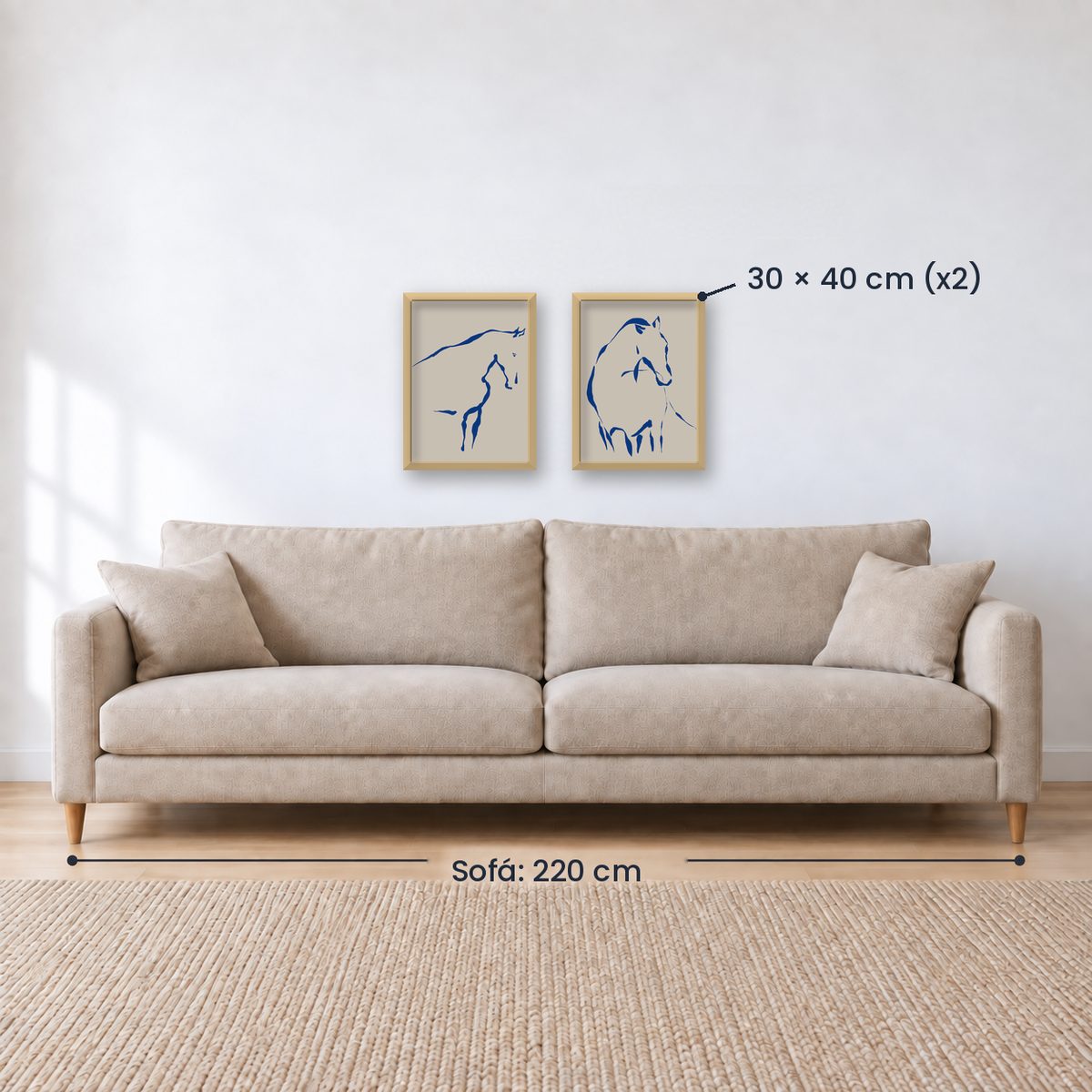 Set x2 Cuadros Decorativos Caballos, Amantes de los Caballos