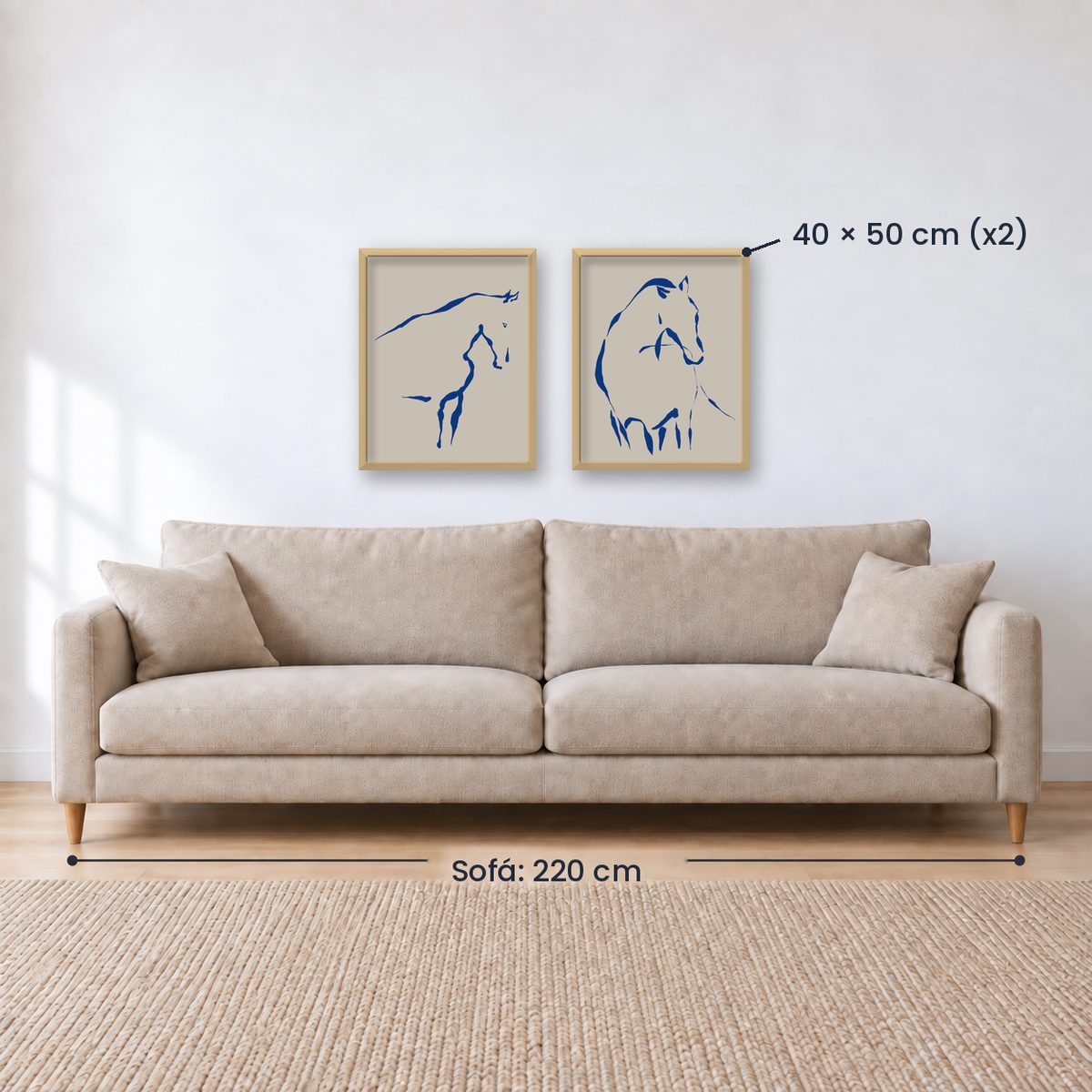 Set x2 Cuadros Decorativos Caballos, Amantes de los Caballos