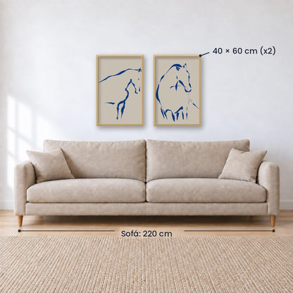 Set x2 Cuadros Decorativos Caballos, Amantes de los Caballos