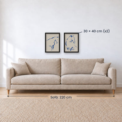 Set x2 Cuadros Decorativos Caballos, Amantes de los Caballos