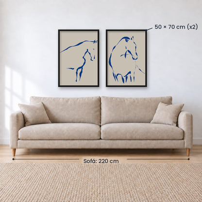 Set x2 Cuadros Decorativos Caballos, Amantes de los Caballos