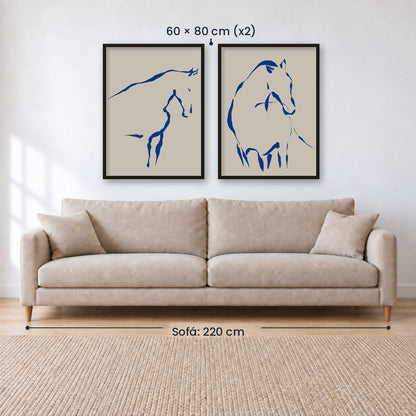Set x2 Cuadros Decorativos Caballos, Amantes de los Caballos