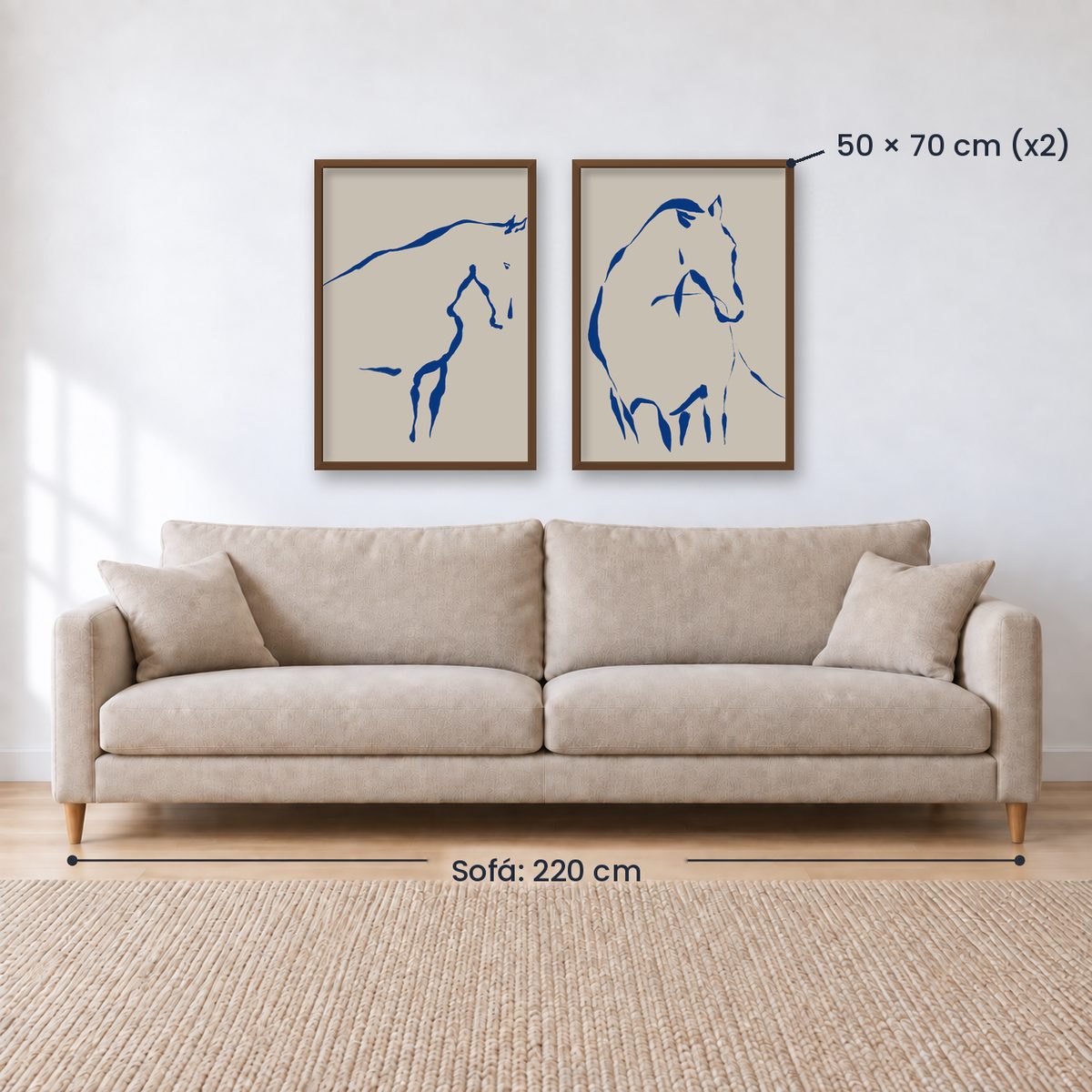 Set x2 Cuadros Decorativos Caballos, Amantes de los Caballos