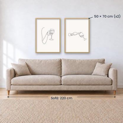 Set X2 cuadros de vinos
