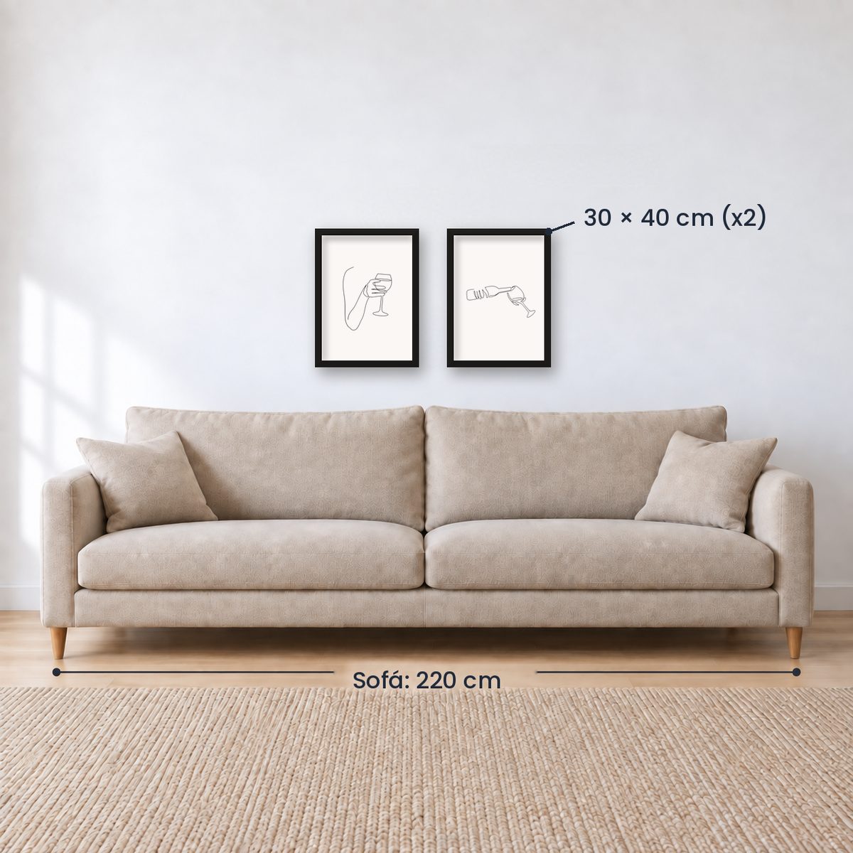 Set X2 cuadros de vinos