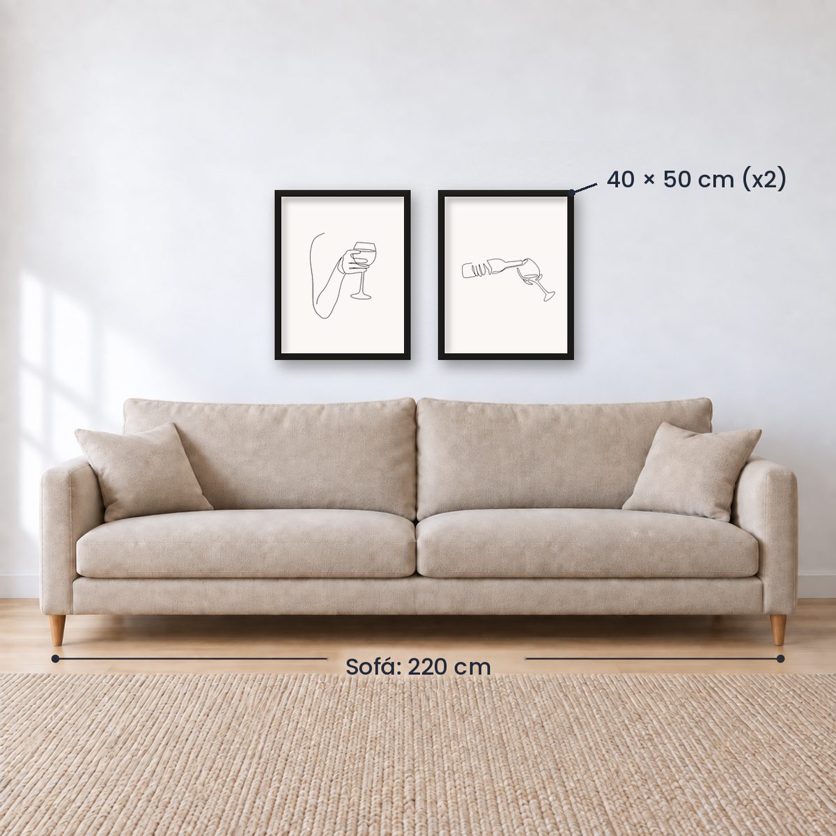Set X2 cuadros de vinos