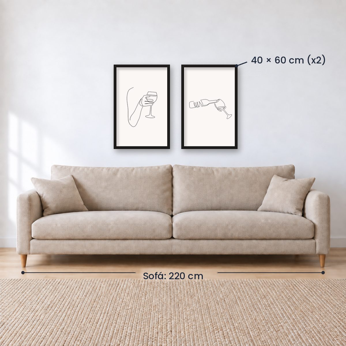 Set X2 cuadros de vinos