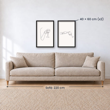 Set X2 cuadros de vinos