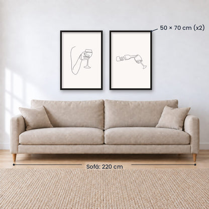 Set X2 cuadros de vinos
