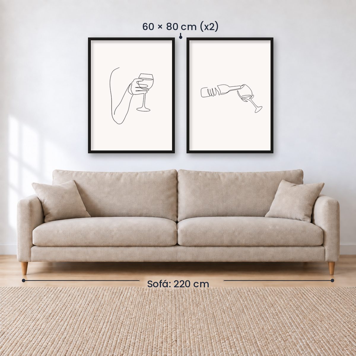 Set X2 cuadros de vinos