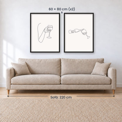 Set X2 cuadros de vinos