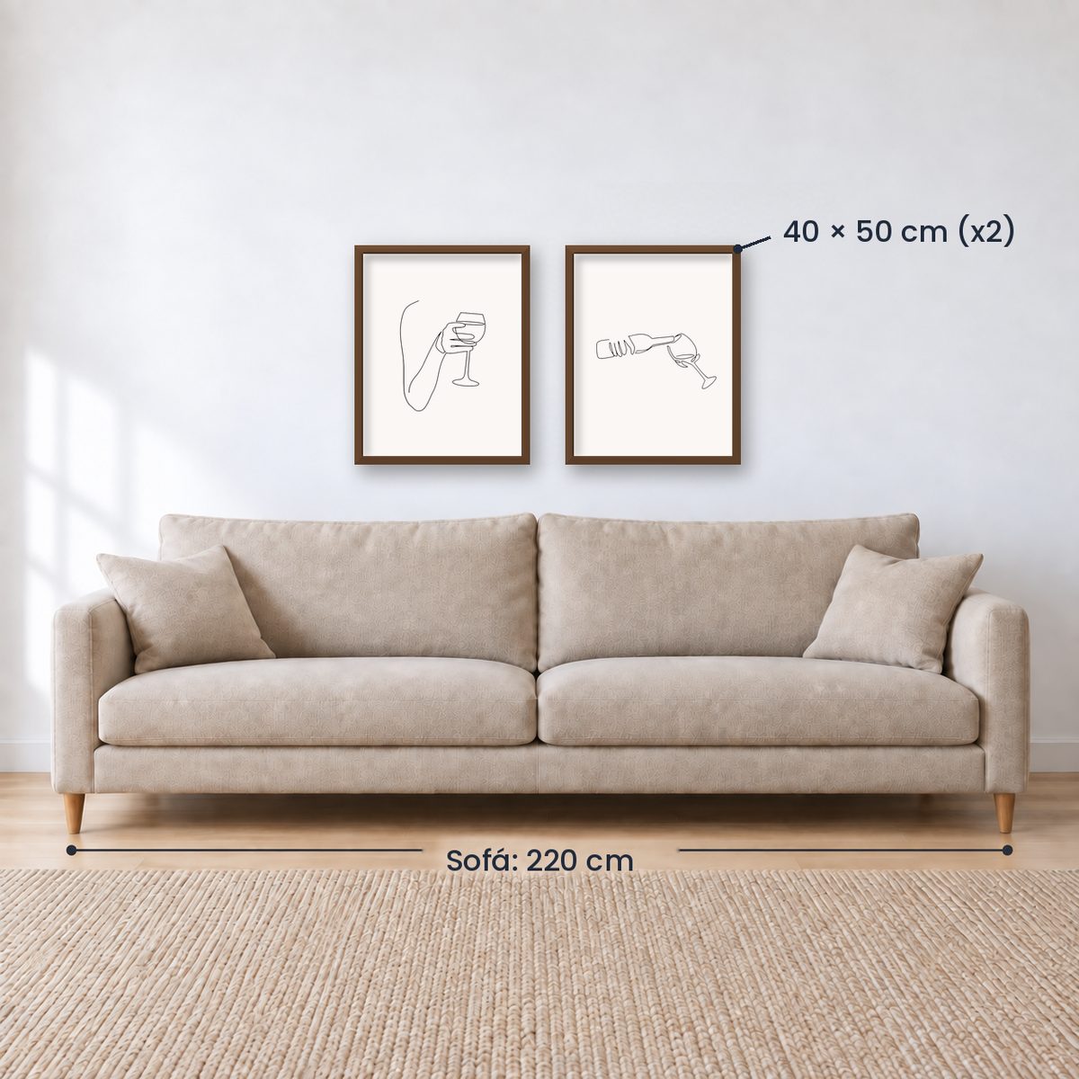 Set X2 cuadros de vinos