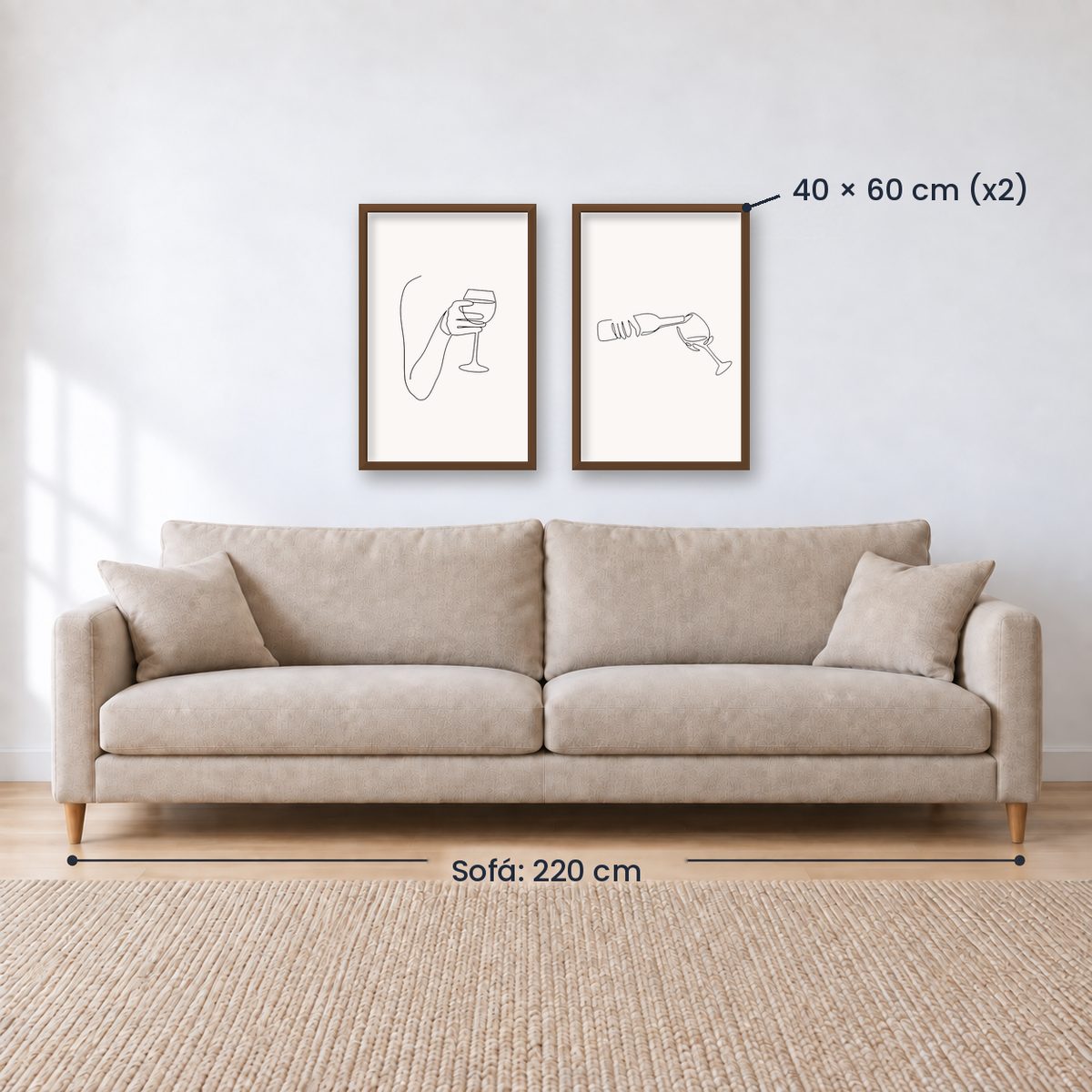 Set X2 cuadros de vinos