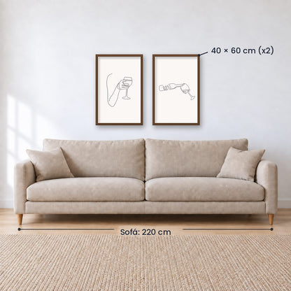 Set X2 cuadros de vinos