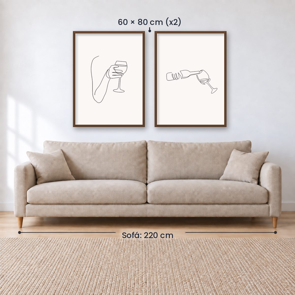 Set X2 cuadros de vinos