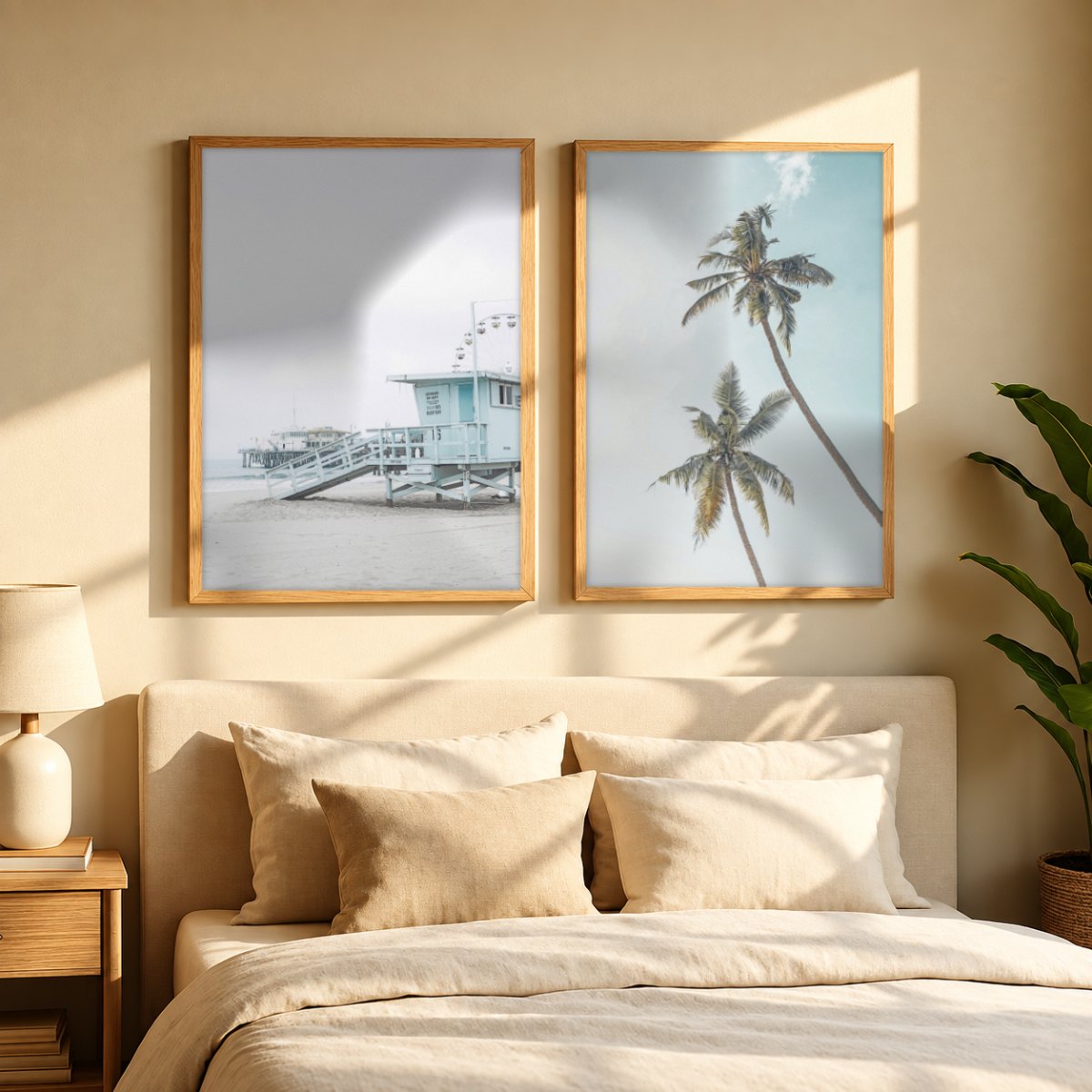 Set x2 Cuadros Decorativos , Palmera , Salvavidas