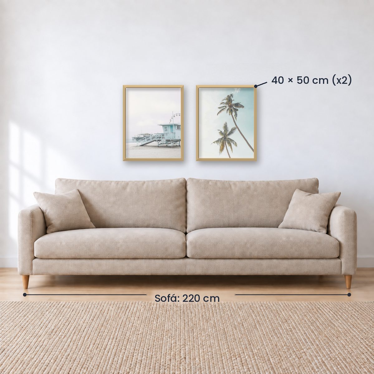 Set x2 Cuadros Decorativos , Palmera , Salvavidas