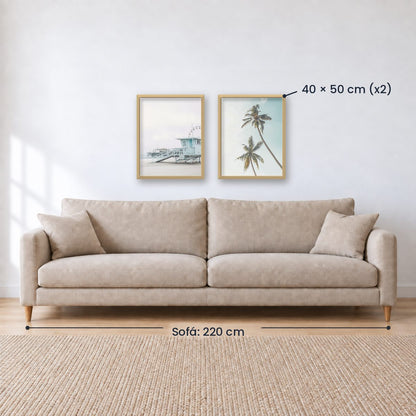 Set x2 Cuadros Decorativos , Palmera , Salvavidas