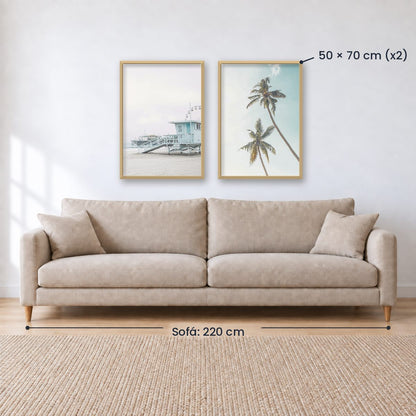 Set x2 Cuadros Decorativos , Palmera , Salvavidas